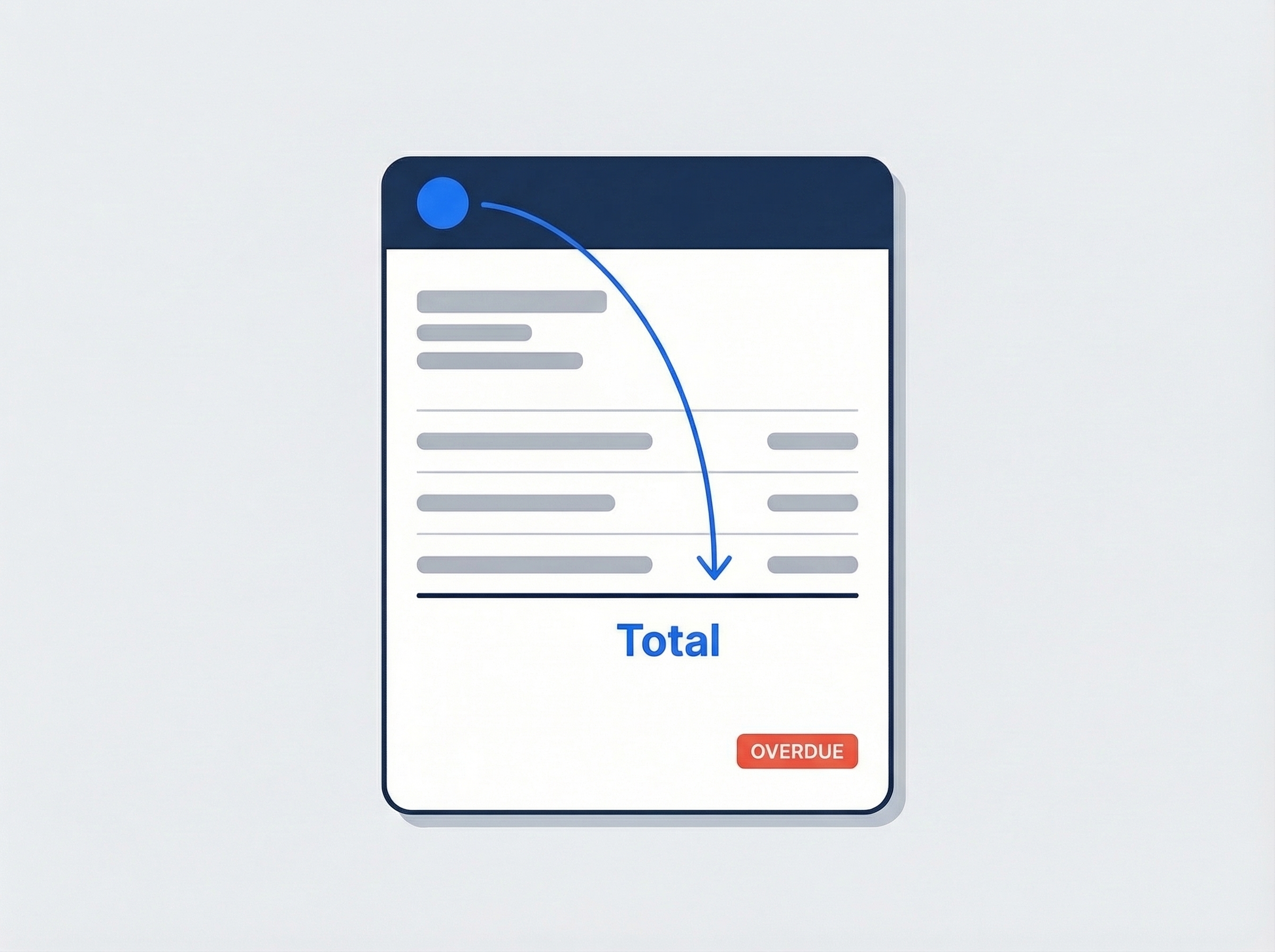 Illustrated branded PDF invoice with company logo and overdue badge