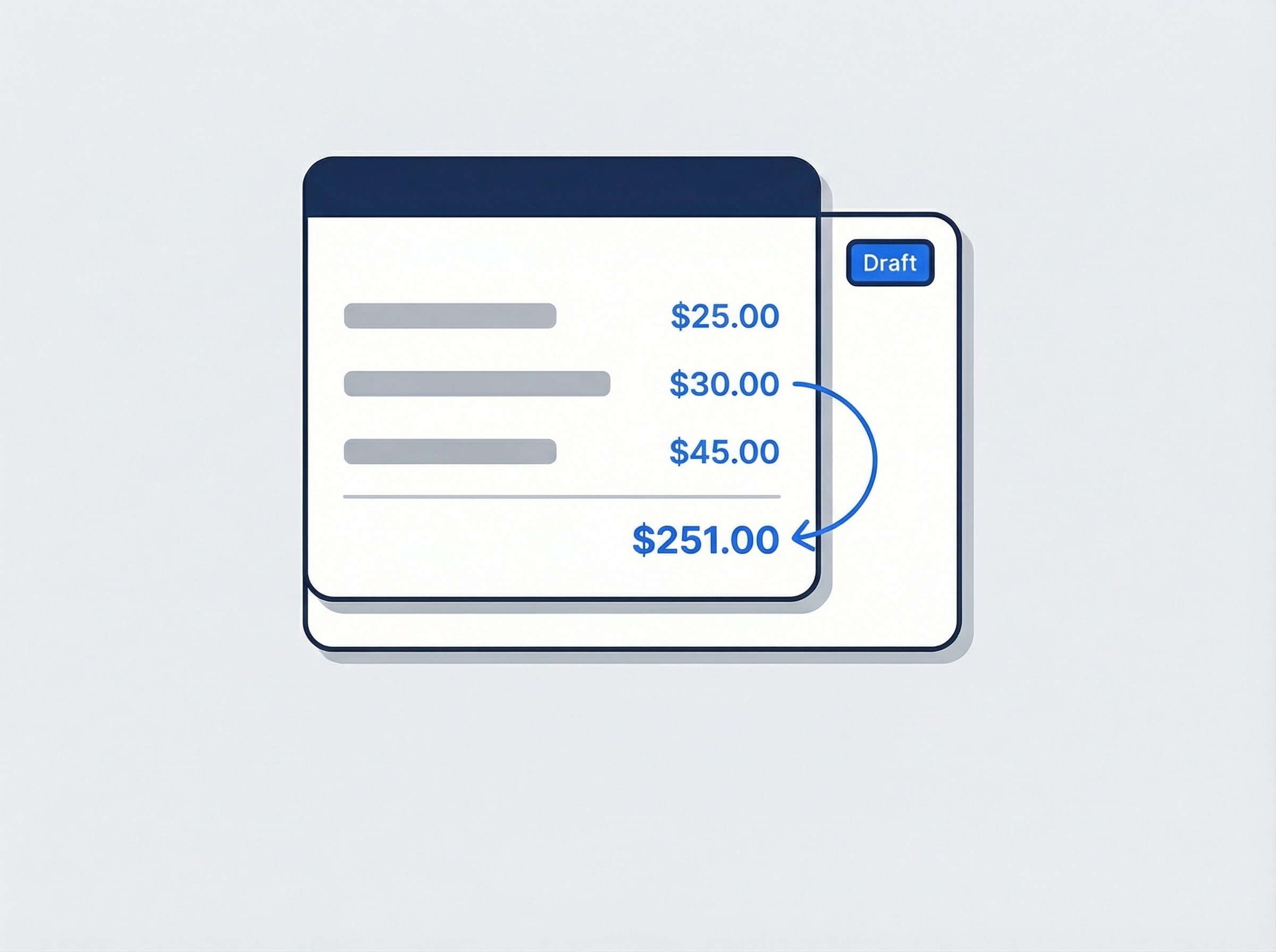 Illustrated estimate form with line items, quantities, and pricing