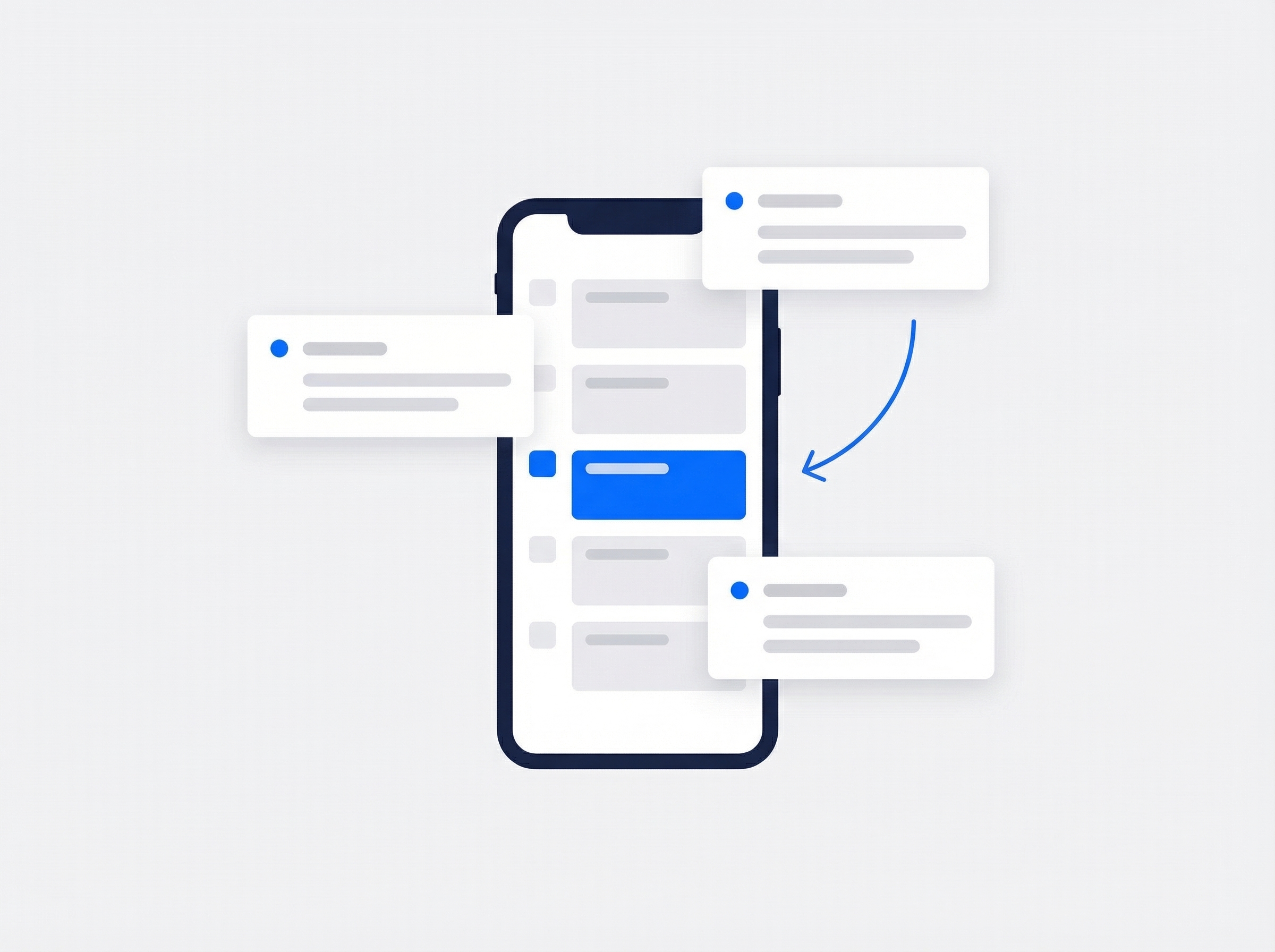 Illustrated real-time schedule notifications on mobile with push alerts